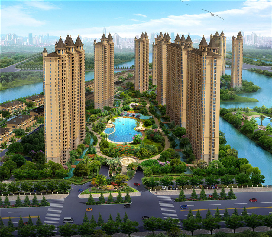 小區(qū)內(nèi)景效果圖